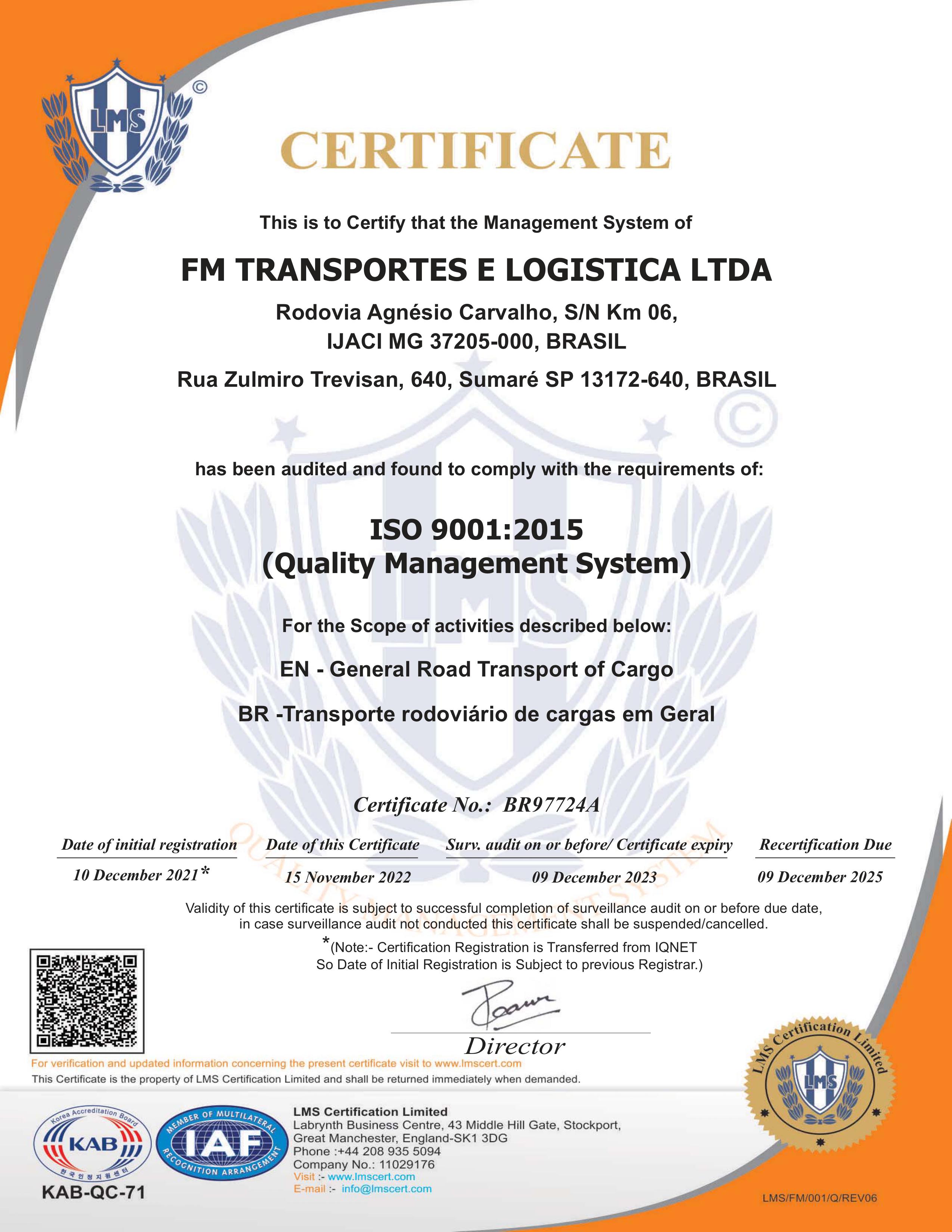 Certificação ISO 9001